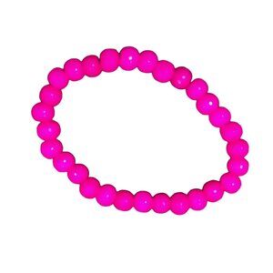 Hot Pink Bracelet Bright Wood beads 7 inch